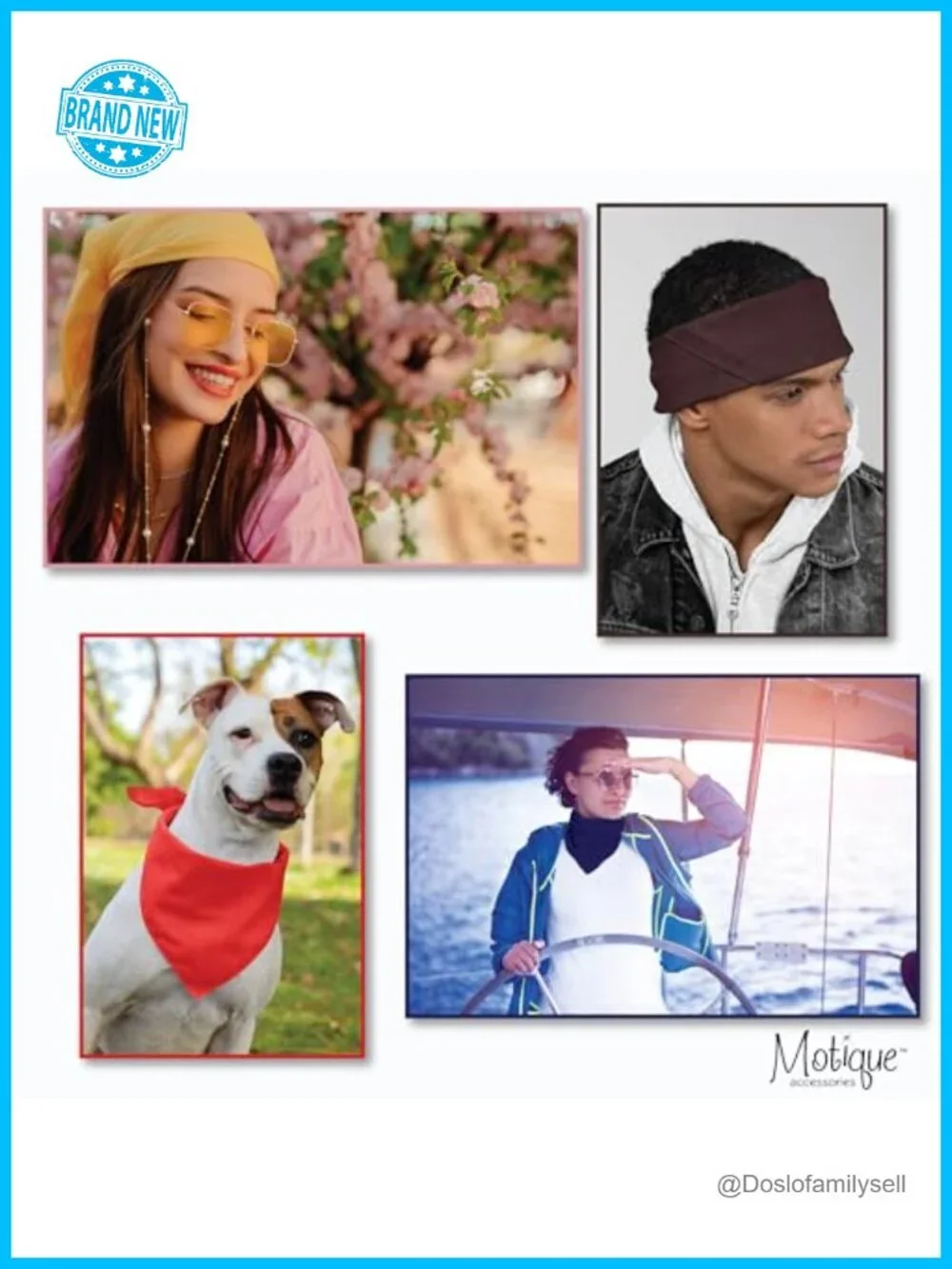 6-Pack Cotton Bandanas Set of 6 Bandannas 22x22